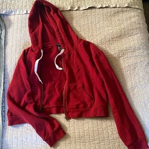Red Crop Zip up jacket